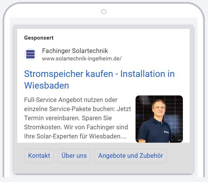 Google Ads Schaltung für Oliver Fachinger Solartechnik